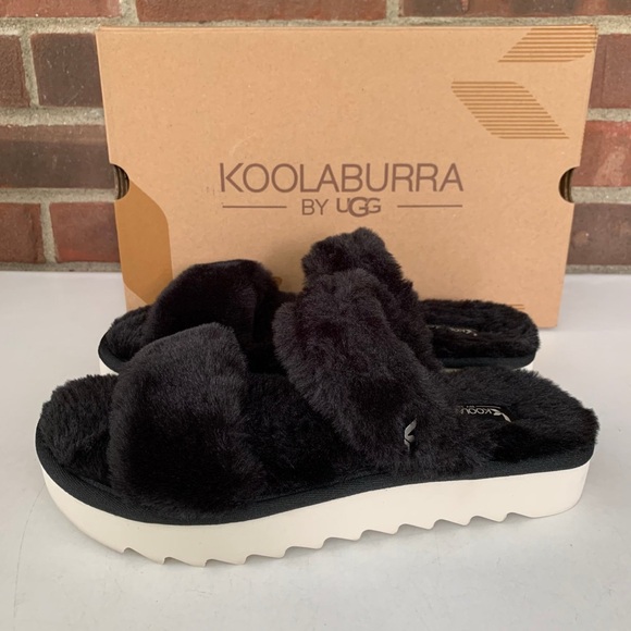 Koolaburra Womens Fuzz-On Faux Fur Slippers Platform Sandals Shoes US 8 M. - Picture 5 of 10